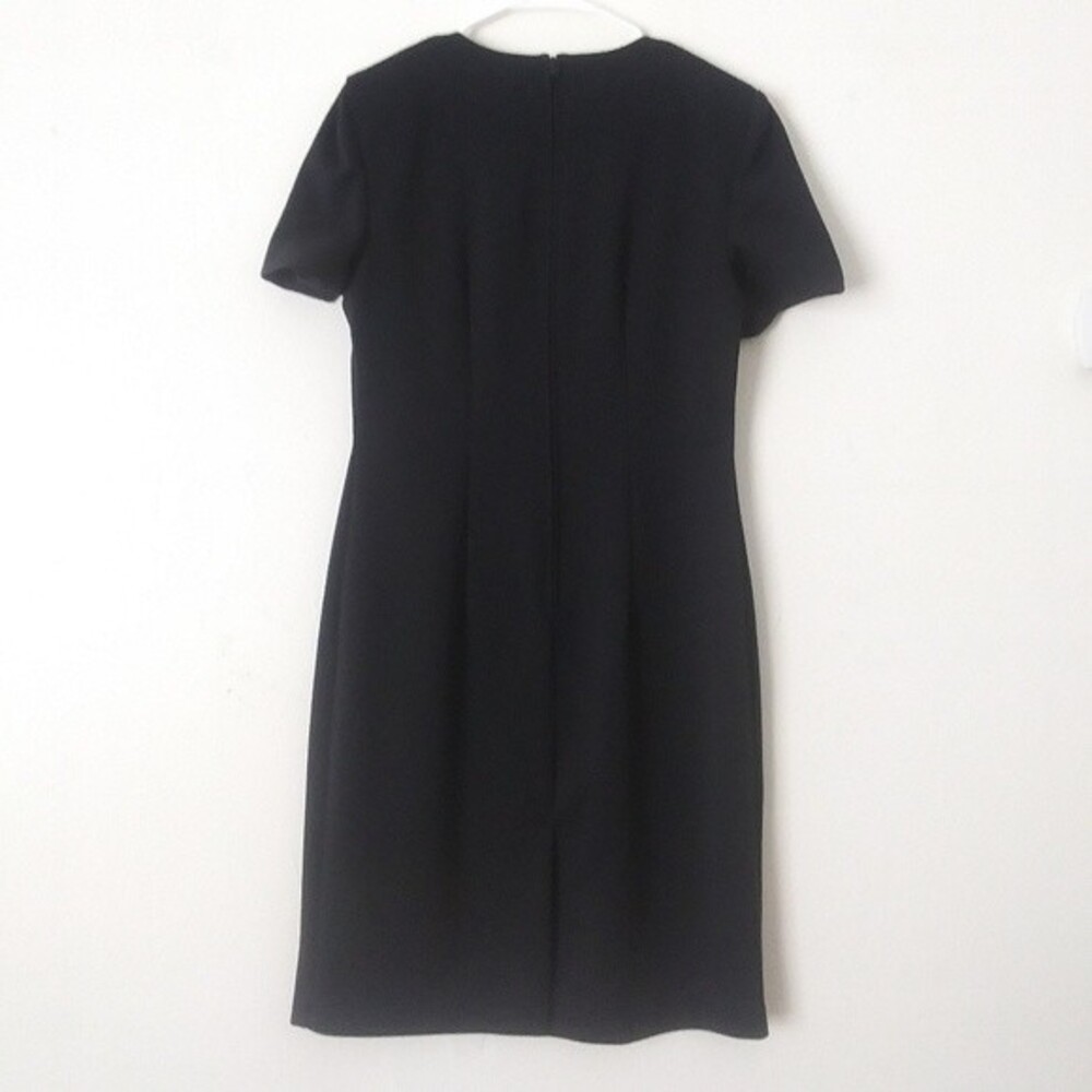 Vintage 80s Leslie Fay Petites Black Dress, 10 Petite, ILGWU Union Tag